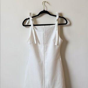 Zara White Tie-Shoulder Mini Dress